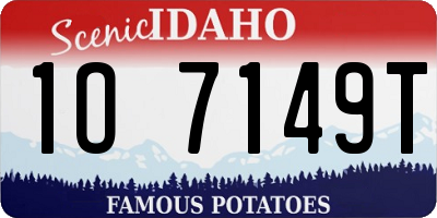 ID license plate 1O7149T