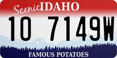 ID license plate 1O7149W