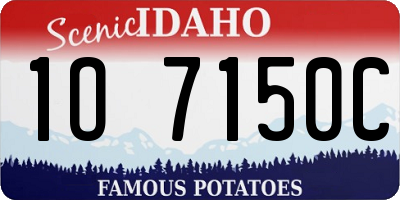 ID license plate 1O7150C