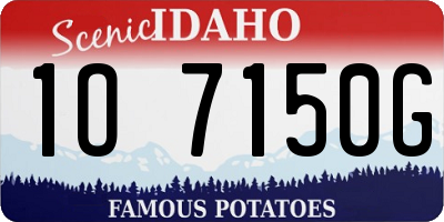 ID license plate 1O7150G