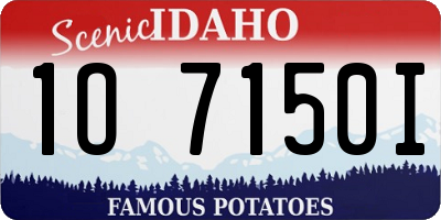 ID license plate 1O7150I