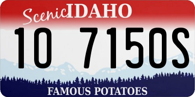 ID license plate 1O7150S