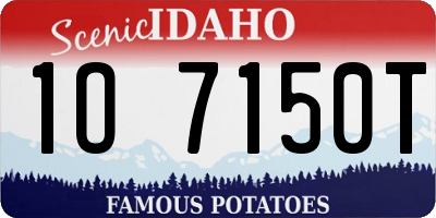 ID license plate 1O7150T