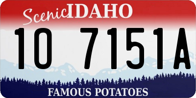 ID license plate 1O7151A