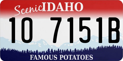ID license plate 1O7151B