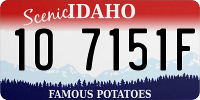 ID license plate 1O7151F