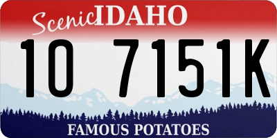 ID license plate 1O7151K