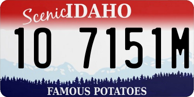 ID license plate 1O7151M