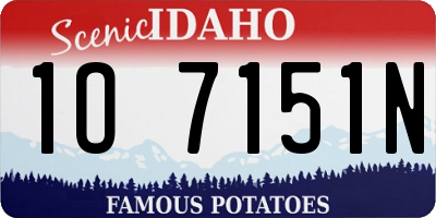 ID license plate 1O7151N