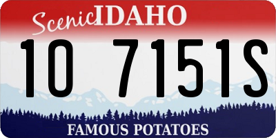 ID license plate 1O7151S