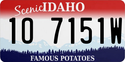 ID license plate 1O7151W