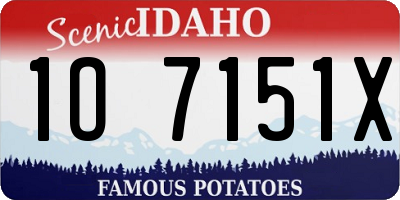 ID license plate 1O7151X