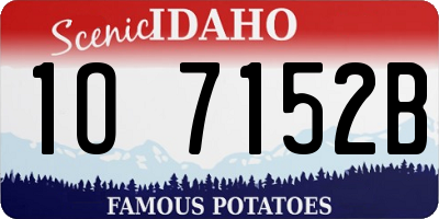ID license plate 1O7152B