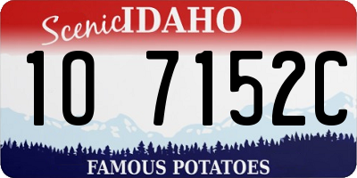 ID license plate 1O7152C