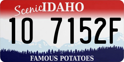ID license plate 1O7152F