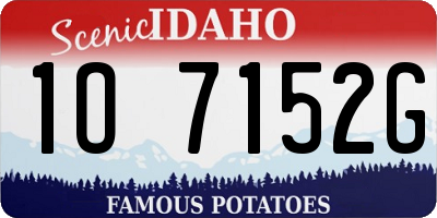 ID license plate 1O7152G
