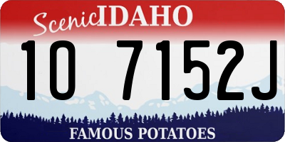 ID license plate 1O7152J