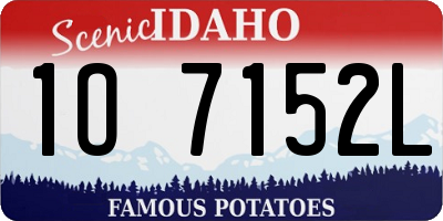 ID license plate 1O7152L