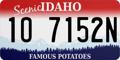 ID license plate 1O7152N