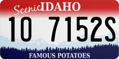 ID license plate 1O7152S