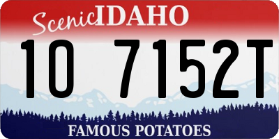 ID license plate 1O7152T