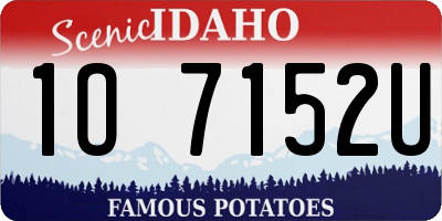 ID license plate 1O7152U