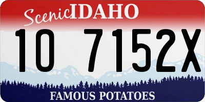 ID license plate 1O7152X