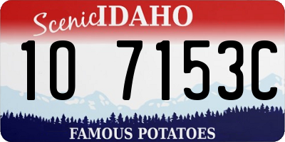 ID license plate 1O7153C