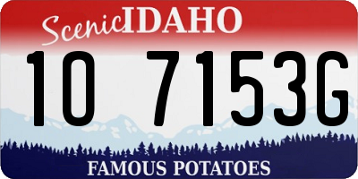 ID license plate 1O7153G