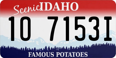 ID license plate 1O7153I