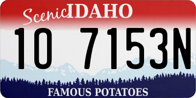 ID license plate 1O7153N