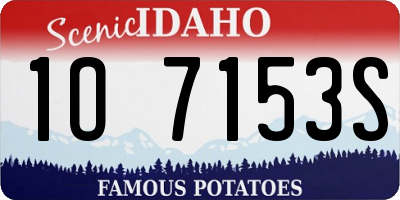ID license plate 1O7153S