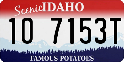 ID license plate 1O7153T