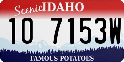 ID license plate 1O7153W