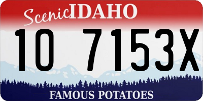 ID license plate 1O7153X
