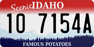 ID license plate 1O7154A