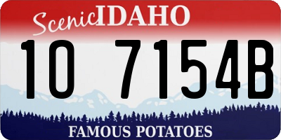 ID license plate 1O7154B