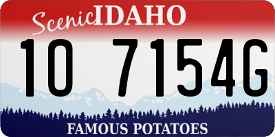 ID license plate 1O7154G
