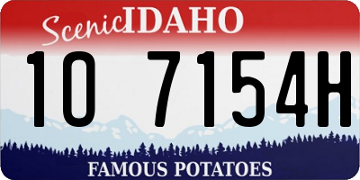 ID license plate 1O7154H