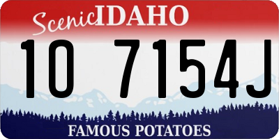 ID license plate 1O7154J