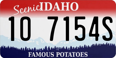 ID license plate 1O7154S