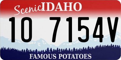 ID license plate 1O7154V