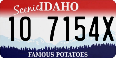ID license plate 1O7154X
