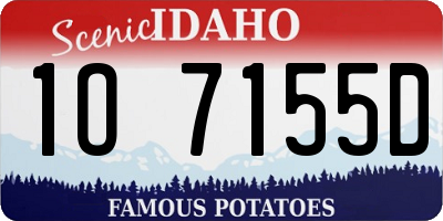 ID license plate 1O7155D