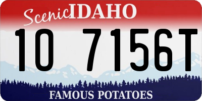 ID license plate 1O7156T