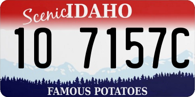 ID license plate 1O7157C