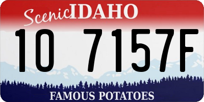 ID license plate 1O7157F