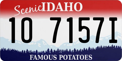ID license plate 1O7157I