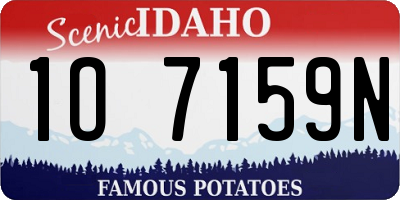 ID license plate 1O7159N
