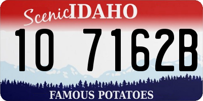 ID license plate 1O7162B